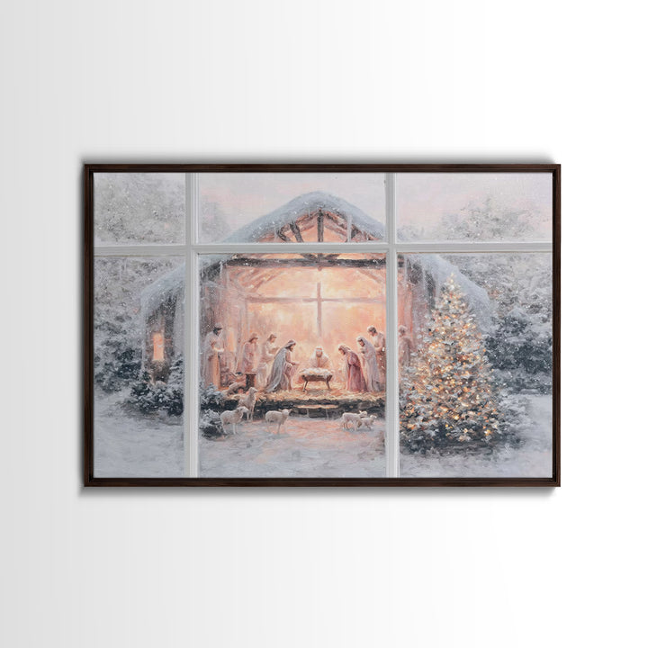 Star Of Bethlehem Peace | Framed Canvas Print | Christian Art Canvas | Christian Christmas Art | Jesus Painting | Christian Wall Art | Chri
