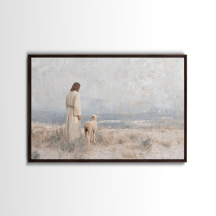 Pasture Of Mercy – Framed Canvas Print – Christian Paintings – Christian Gift Ideas – Moody Christian Art – Christian Art Canvas