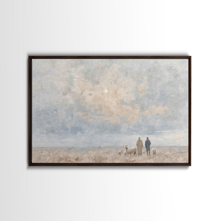 Star Of Hope – Framed Canvas Print – Christian Art Canvas – Christian Christmas Art – Christian Wall Art – Minimalist Christian Art