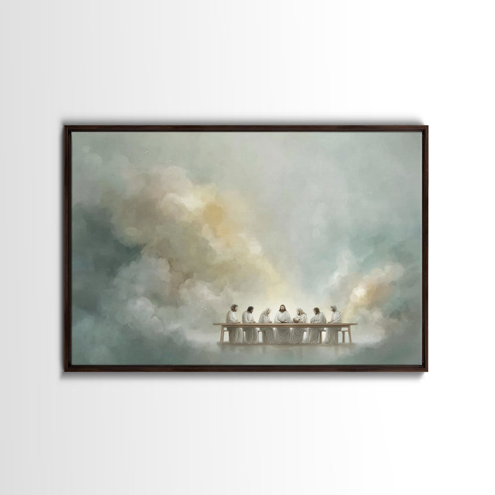 Clouds Of Communion, Framed Canvas Print, Christian Art Work, Jesus Painting, Large Christian Painting, Christian Christmas Decor, Christia