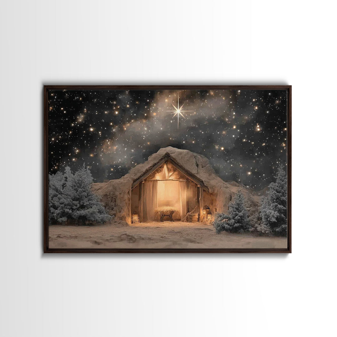 The Guiding Star – Framed Canvas Print – Christian Wall Art – Christian Art Canvas – Jesus Painting – Christmas Art – Christian Christmas D