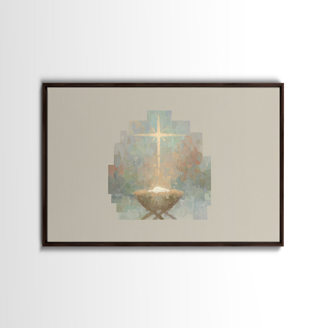Sacred Dawn | Framed Canvas Print | Christian Art Canvas | Christmas Wall Art | Jesus Painting | Christian Christmas Art | Christian Home D