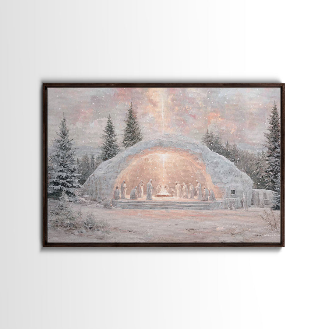 Holy Gathering – Framed Canvas Print – Christian Wall Art – Christian Art Canvas – Christmas Art Prints – Jesus Painting – Christian Christ