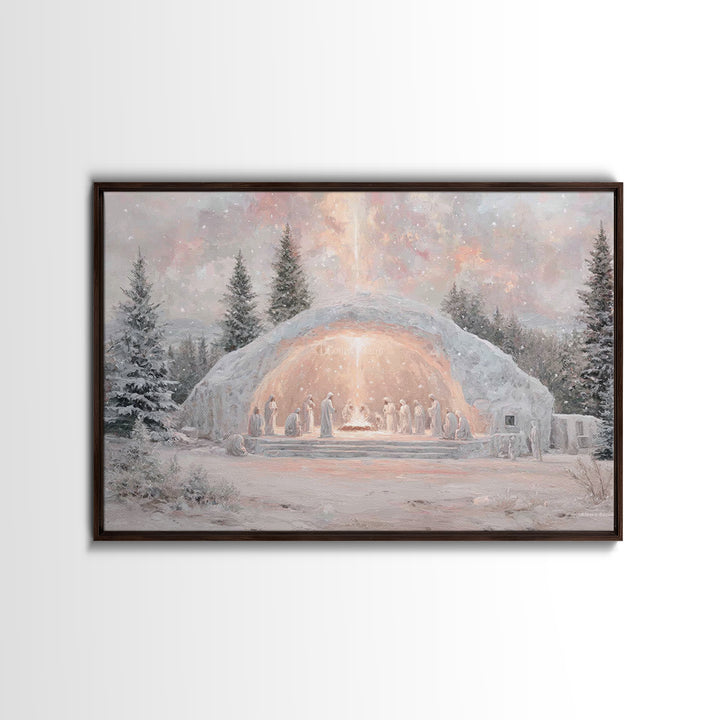 Holy Gathering – Framed Canvas Print – Christian Wall Art – Christian Art Canvas – Christmas Art Prints – Jesus Painting – Christian Christ