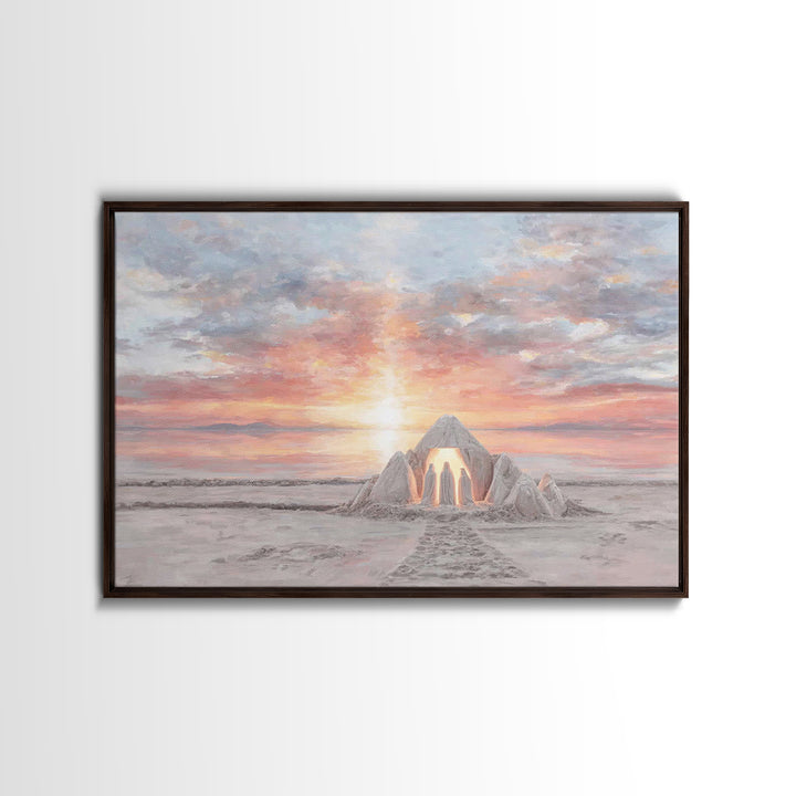 Dawn Of Peace | Framed Canvas Print | Christian Wall Art | Christian Art Canvas | Christmas Art | Jesus Christmas Art | Christian Gift