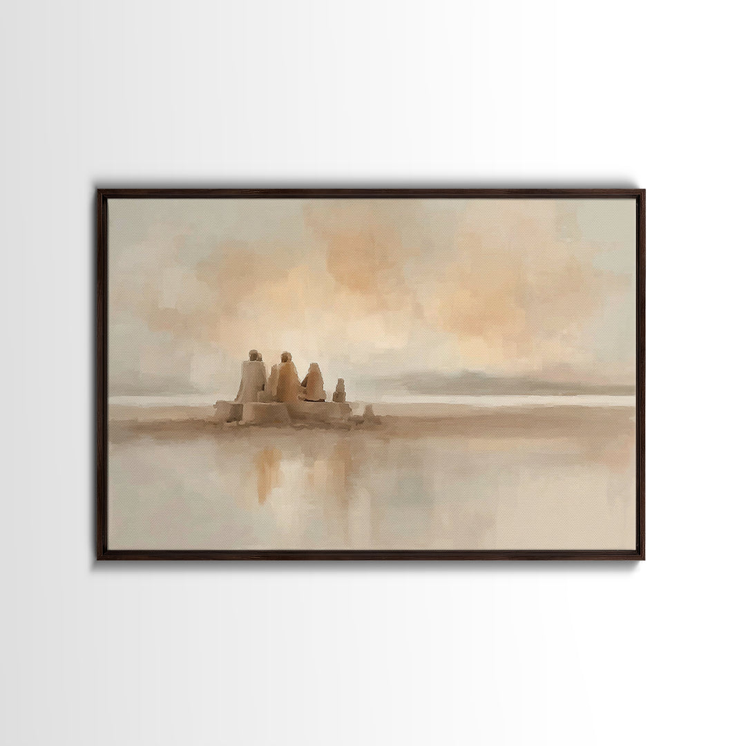 Sacred Shorelight – Framed Canvas Print – Christian Art Canvas – Christian Christmas Art – Christmas Wall Art – Jesus Painting – Christian