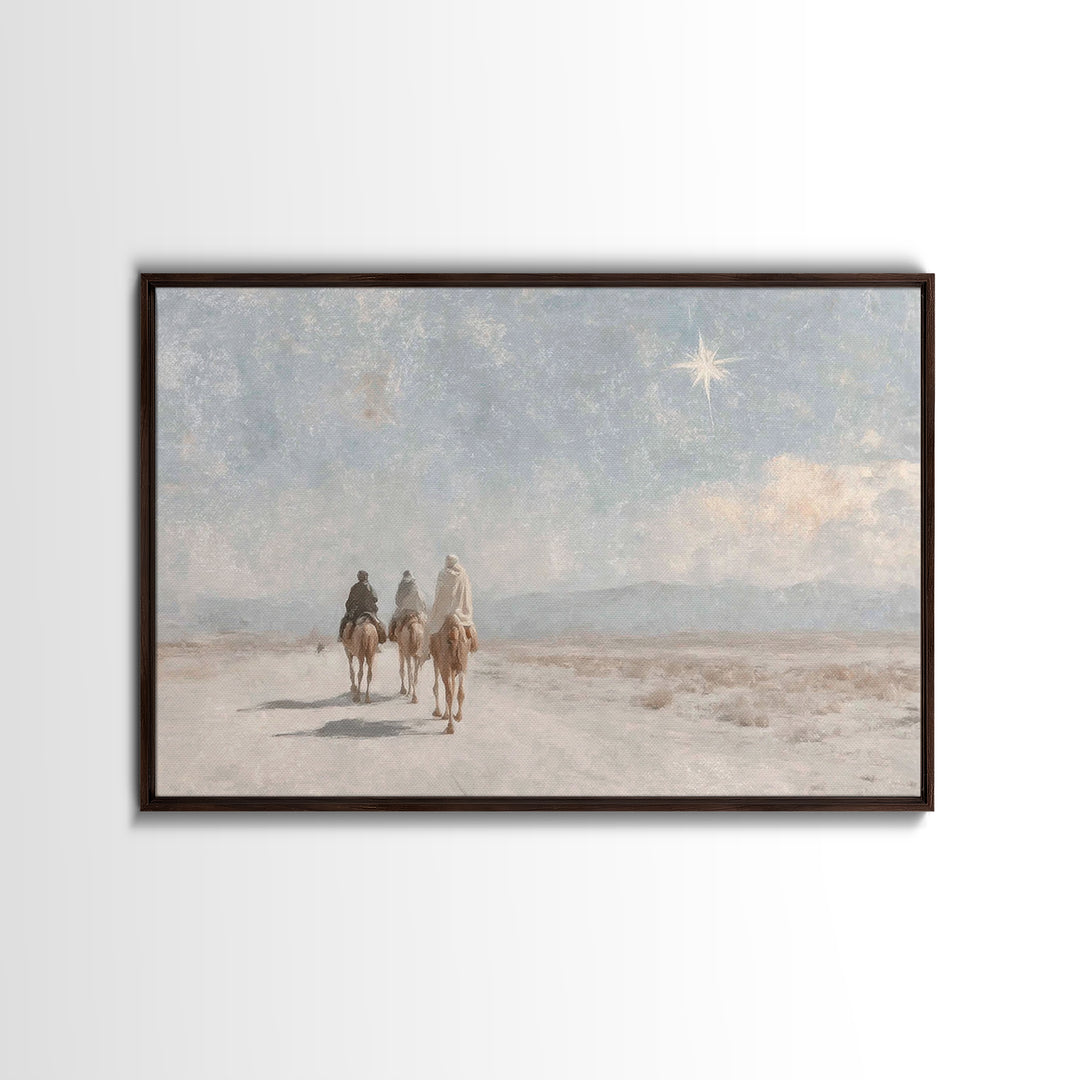 Holy Star Path – Framed Canvas Print – Christian Christmas Art – Christian Art – Christian Art Canvas – Vintage Christmas Art – Christmas W
