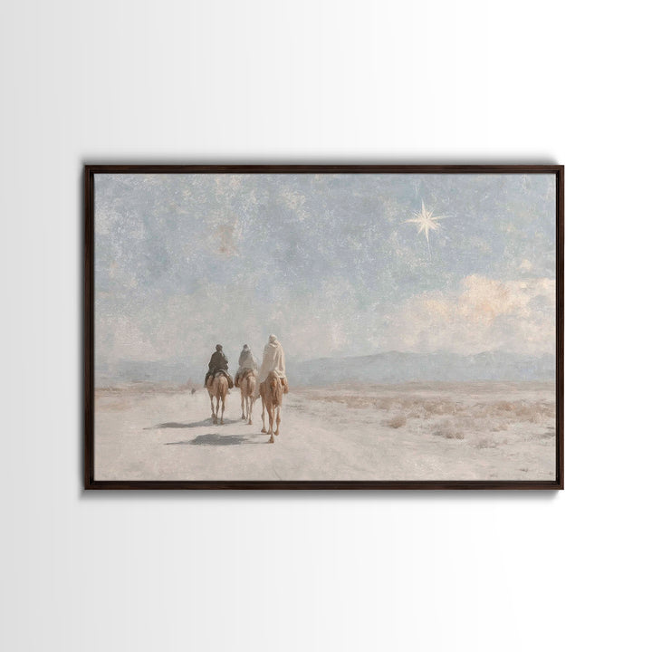 Holy Star Path – Framed Canvas Print – Christian Christmas Art – Christian Art – Christian Art Canvas – Vintage Christmas Art – Christmas W