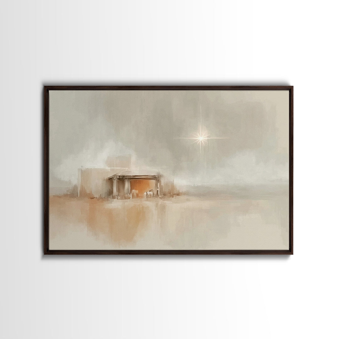 Courtyard Wonder – Framed Canvas Print – Christian Wall Art – Christmas Wall Art – Christian Art Canvas – Christmas Art