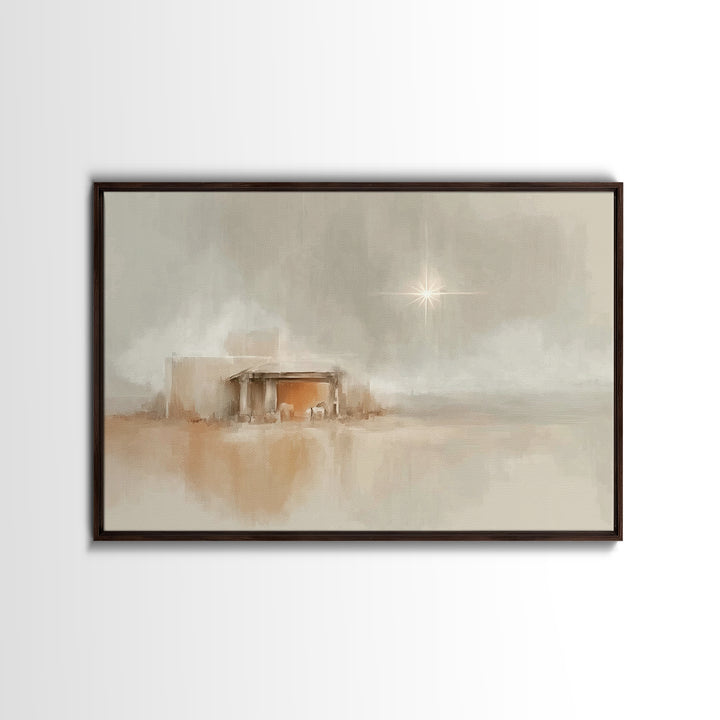 Courtyard Wonder – Framed Canvas Print – Christian Wall Art – Christmas Wall Art – Christian Art Canvas – Christmas Art