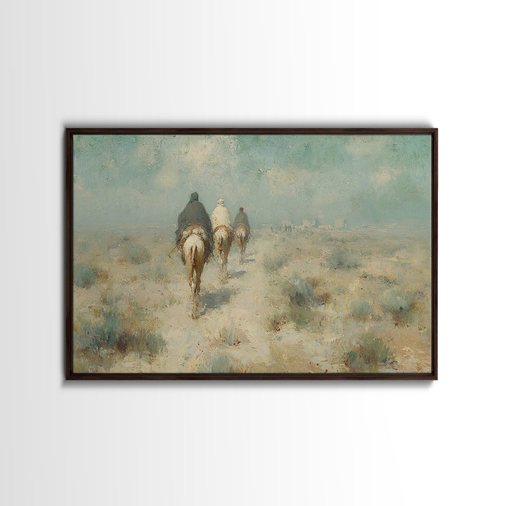 Pilgrims Of Light – Framed Canvas Print – Christmas Wall Art – Christian Art Canvas – Christian Art – Christian Christmas Art – Modern Chri