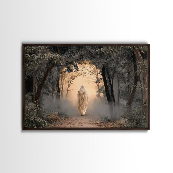 Forest Reverence – Framed Canvas Print – Christian Art Canvas – Christian Wall Art – Christian Painting – Moody Christian Art