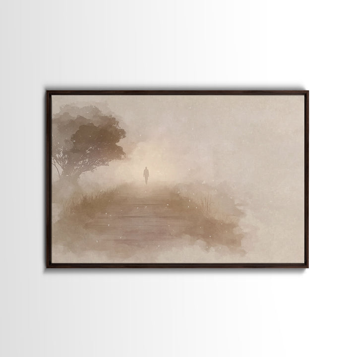 Silent Journey, Framed Canvas Print, Christian Wall Art, Jesus Painting, Christian Art Canvas, Subtle Christian Art, Christian Decoration,