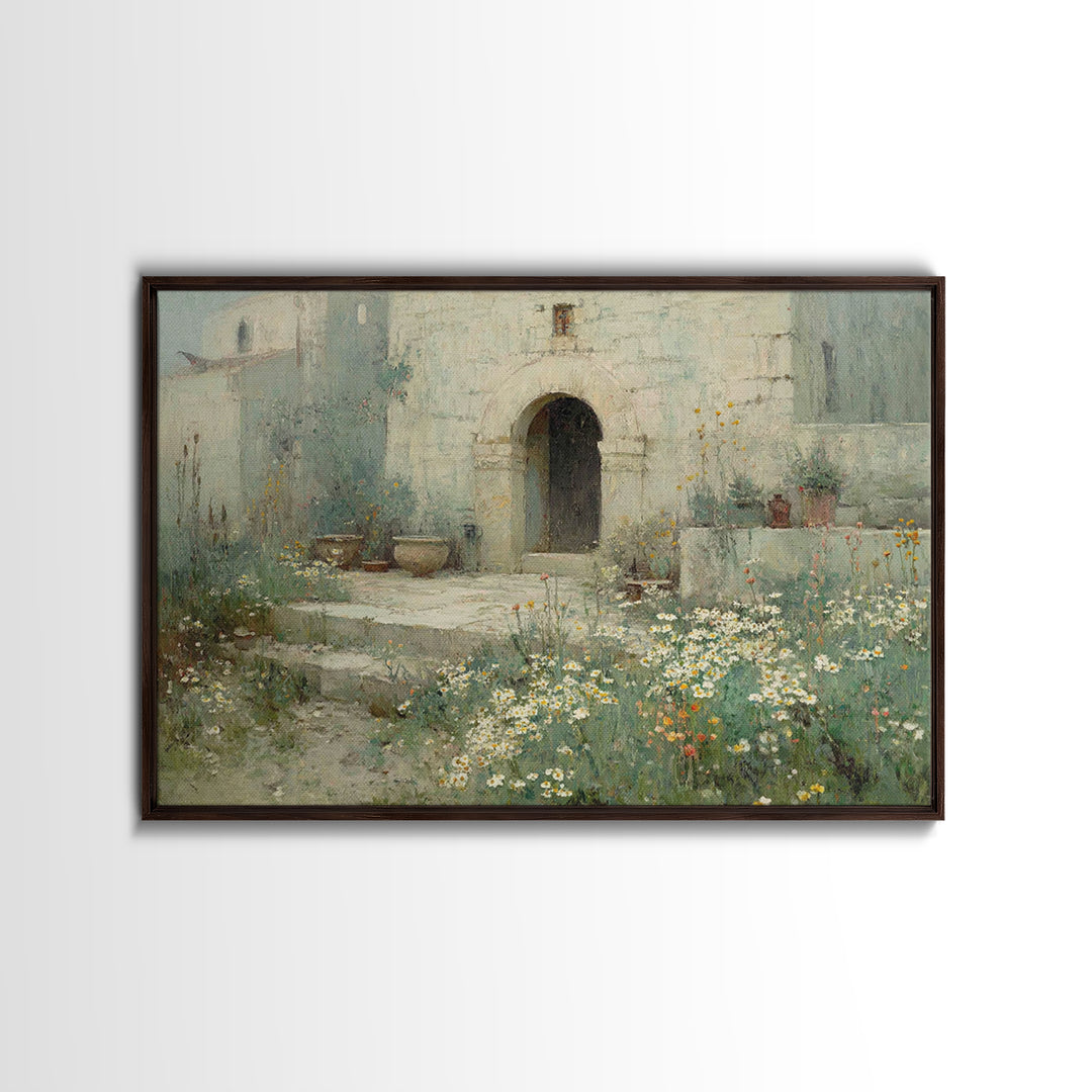 Ancient Sanctuary, Framed Canvas Print, Christian Wall Art, Christian Art Canvas, Vintage Christian Art, Christian Painting, Christian Deco