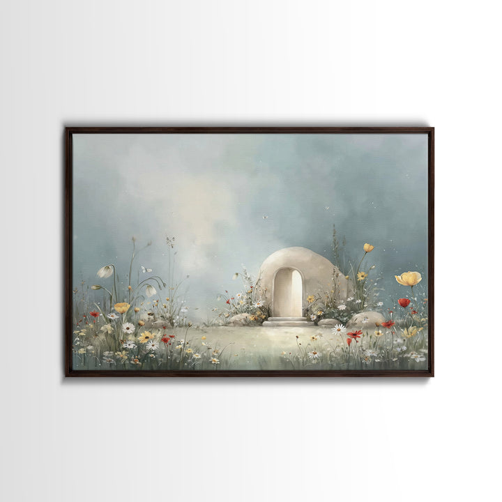 Hopeful Morning – Framed Canvas Print – Christian Wall Art – Christian Art Canvas – Modern Christian Art – Subtle Christian Paintings – Chr