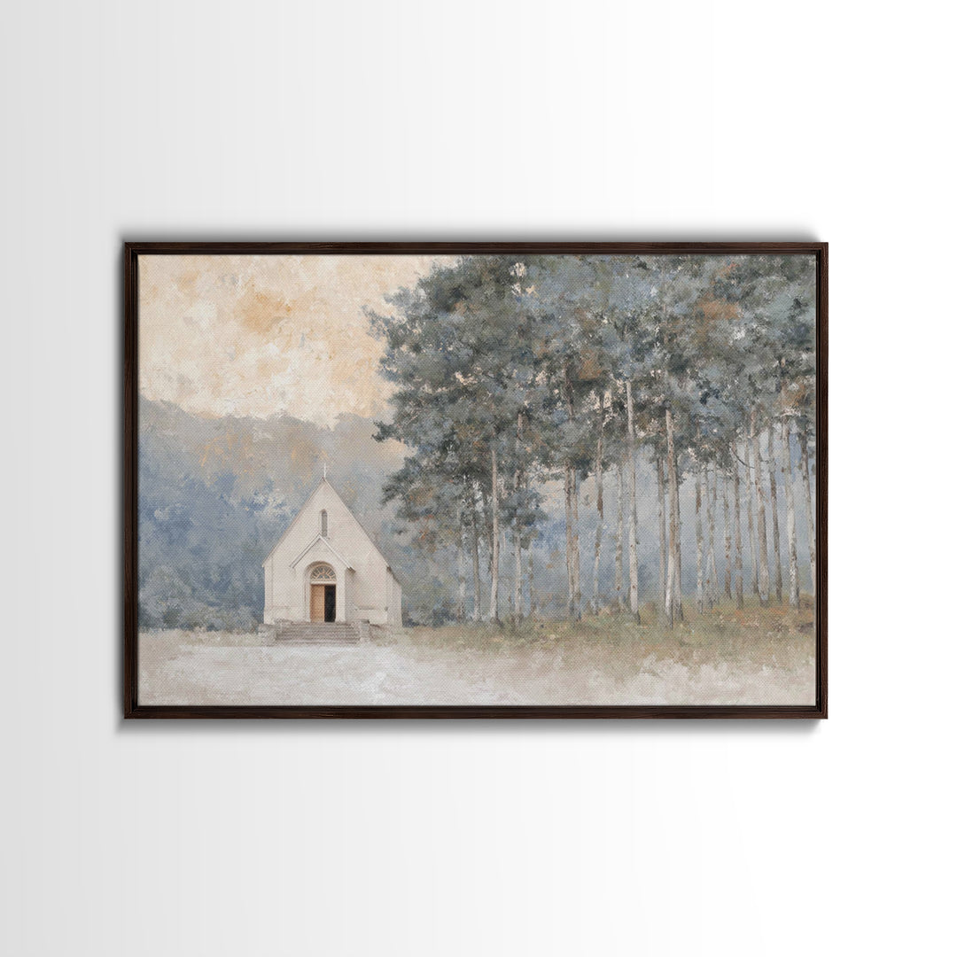 Morning Grace Chapel – Framed Canvas Print – Christian Wall Art – Large Christian Painting – Christian Art Print – Christian Decor – Christ