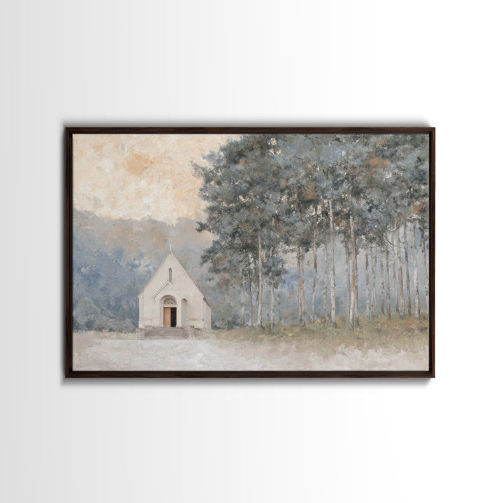 Morning Grace Chapel – Framed Canvas Print – Christian Wall Art – Large Christian Painting – Christian Art Print – Christian Decor – Christ