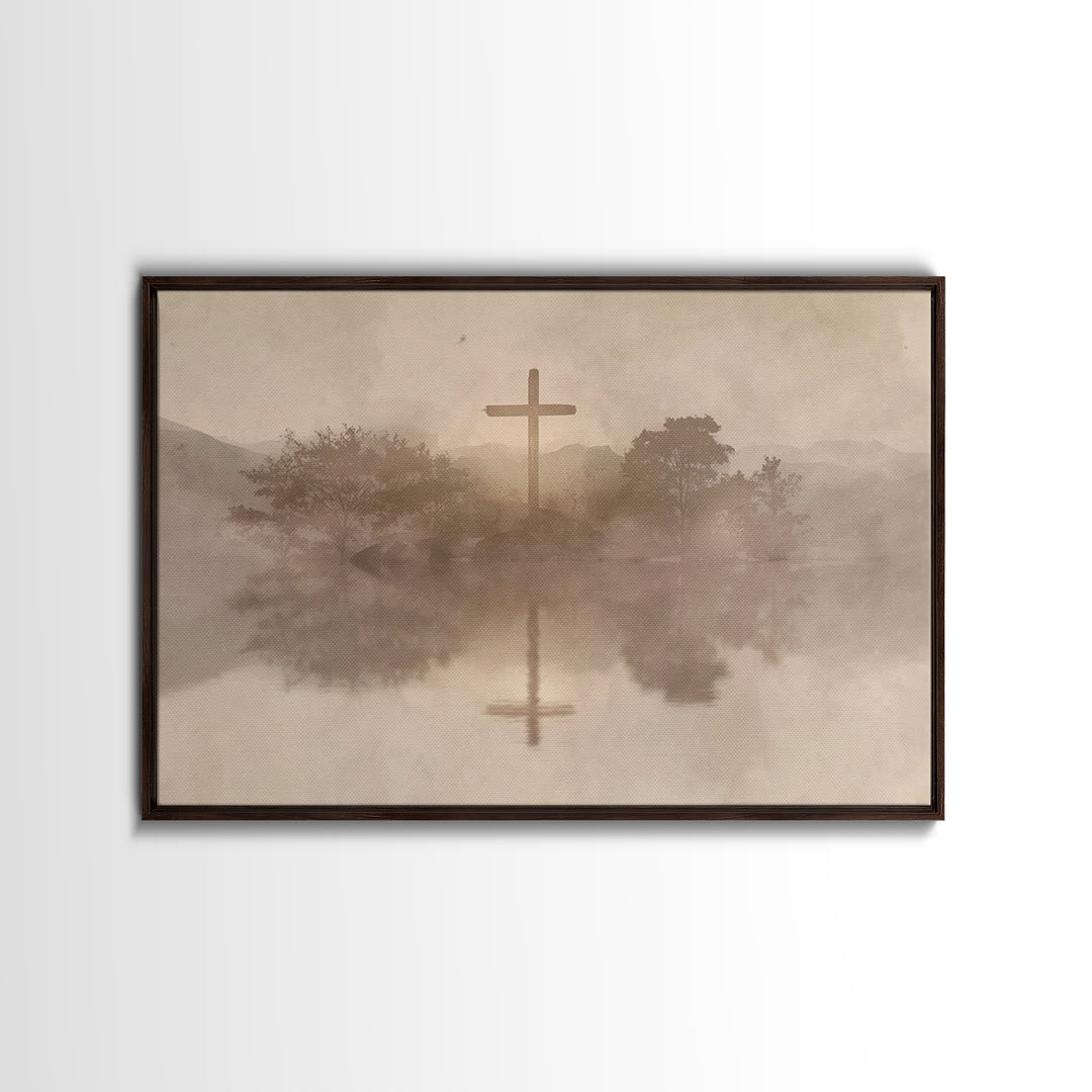 Cross Of Serenity – Framed Canvas Print – Christian Wall Art – Christian Art Canvas – Minimalist Christian Art – Christian Gift – Christmas