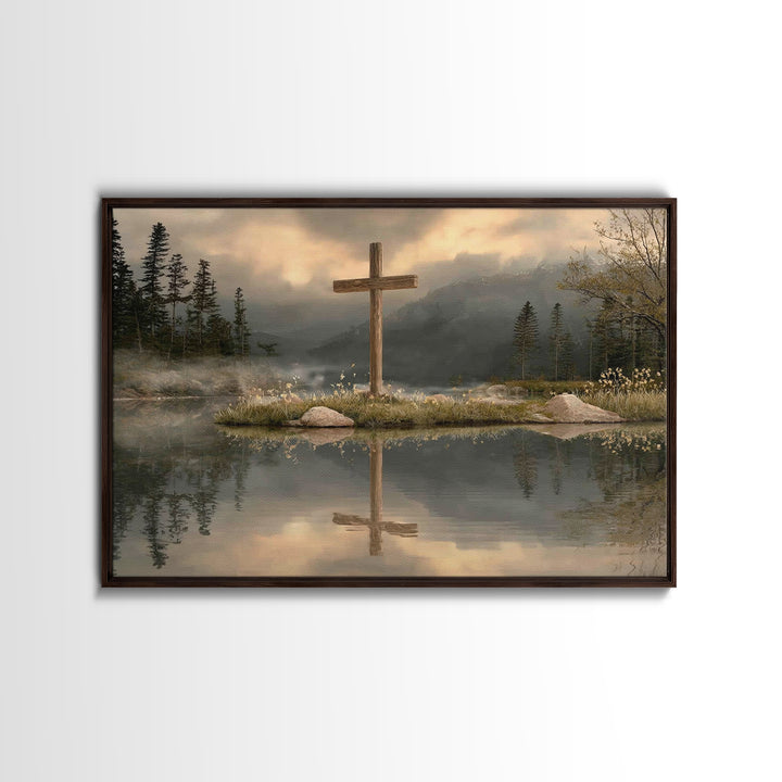 Reflection Of Hope, Framed Canvas Print, Christian Wall Art, Modern Christian Art, Christian Art Painting, Christian Christmas Art, Christi