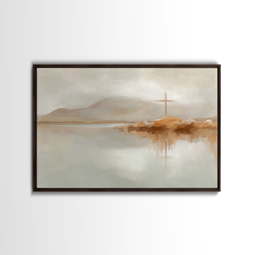 Grace On The Horizon – Framed Canvas Print – Minimalist Christian Art – Christian Wall Art – Christian Art Print – Christian Gift Ideas – C
