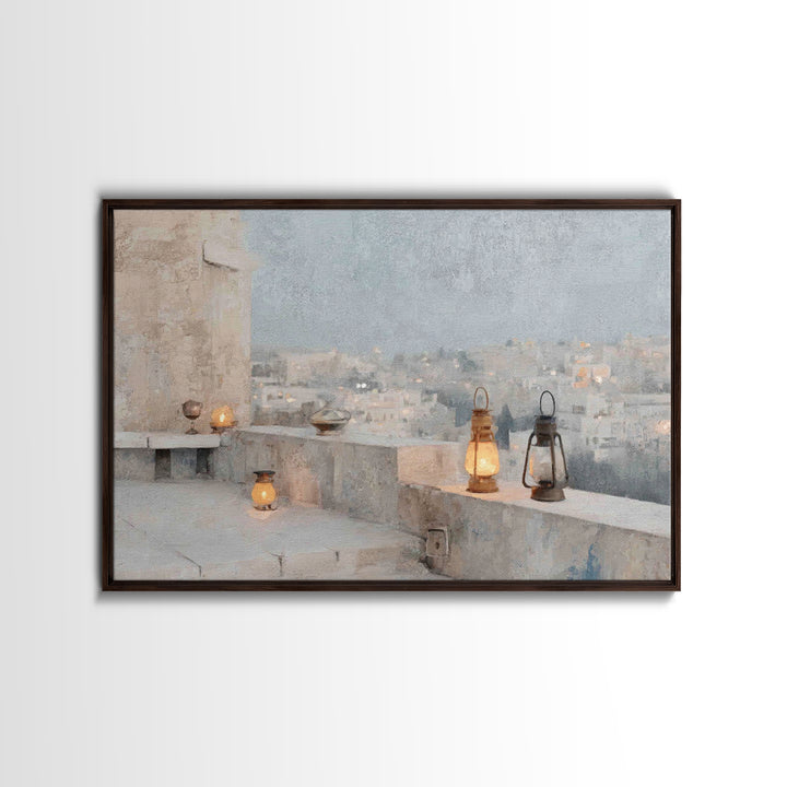 Bethlehem Lamps – Framed Canvas Print – Christian Wall Art – Christian Decor – Christian Christmas Decorations – Christmas Art Prints – Chr