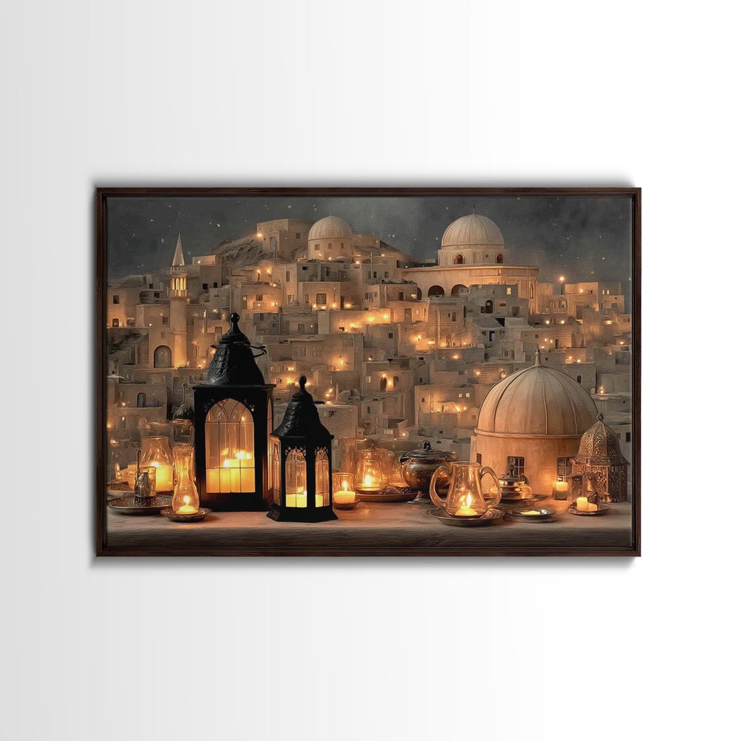 City Of Light – Framed Canvas Print – Christian Wall Art – Christian Christmas Art – Christian Art Canvas – Christian Decor – Jesus Art