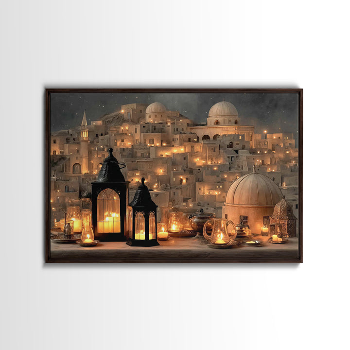 City Of Light – Framed Canvas Print – Christian Wall Art – Christian Christmas Art – Christian Art Canvas – Christian Decor – Jesus Art
