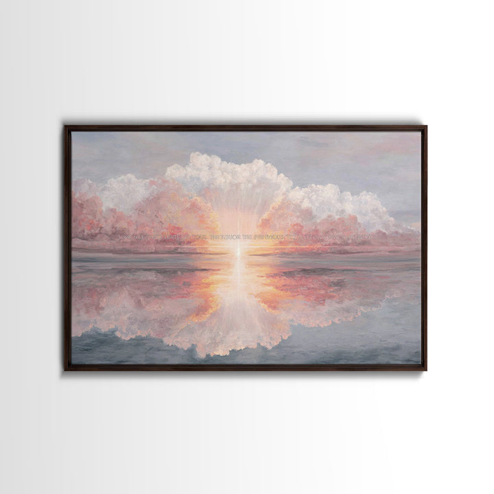 Heavenly Dawn Radiance, Framed Canvas Print, Christian Wall Art, Christian Art Canvas, Modern Christian Art, Christian Gift Ideas, Christma