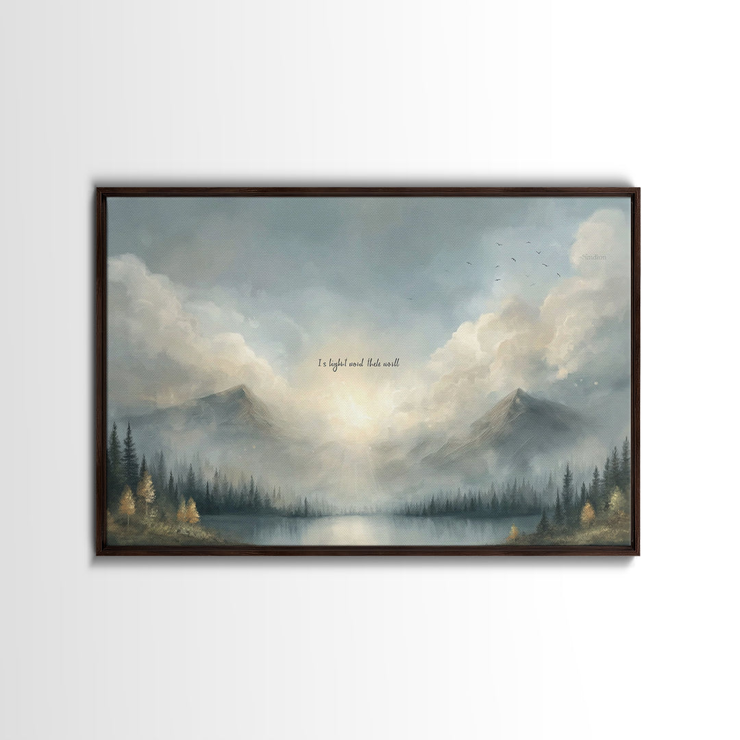 Sacred Mountain Peace – Framed Canvas Print – Christian Wall Art – Christian Art Canvas – Minimalist Christian Art – Christian Decor – Chri