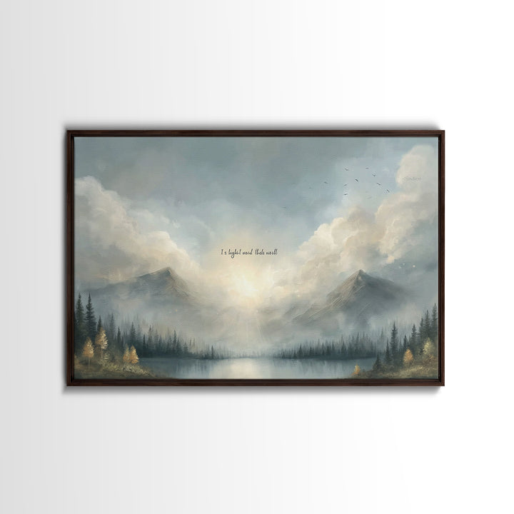 Sacred Mountain Peace – Framed Canvas Print – Christian Wall Art – Christian Art Canvas – Minimalist Christian Art – Christian Decor – Chri
