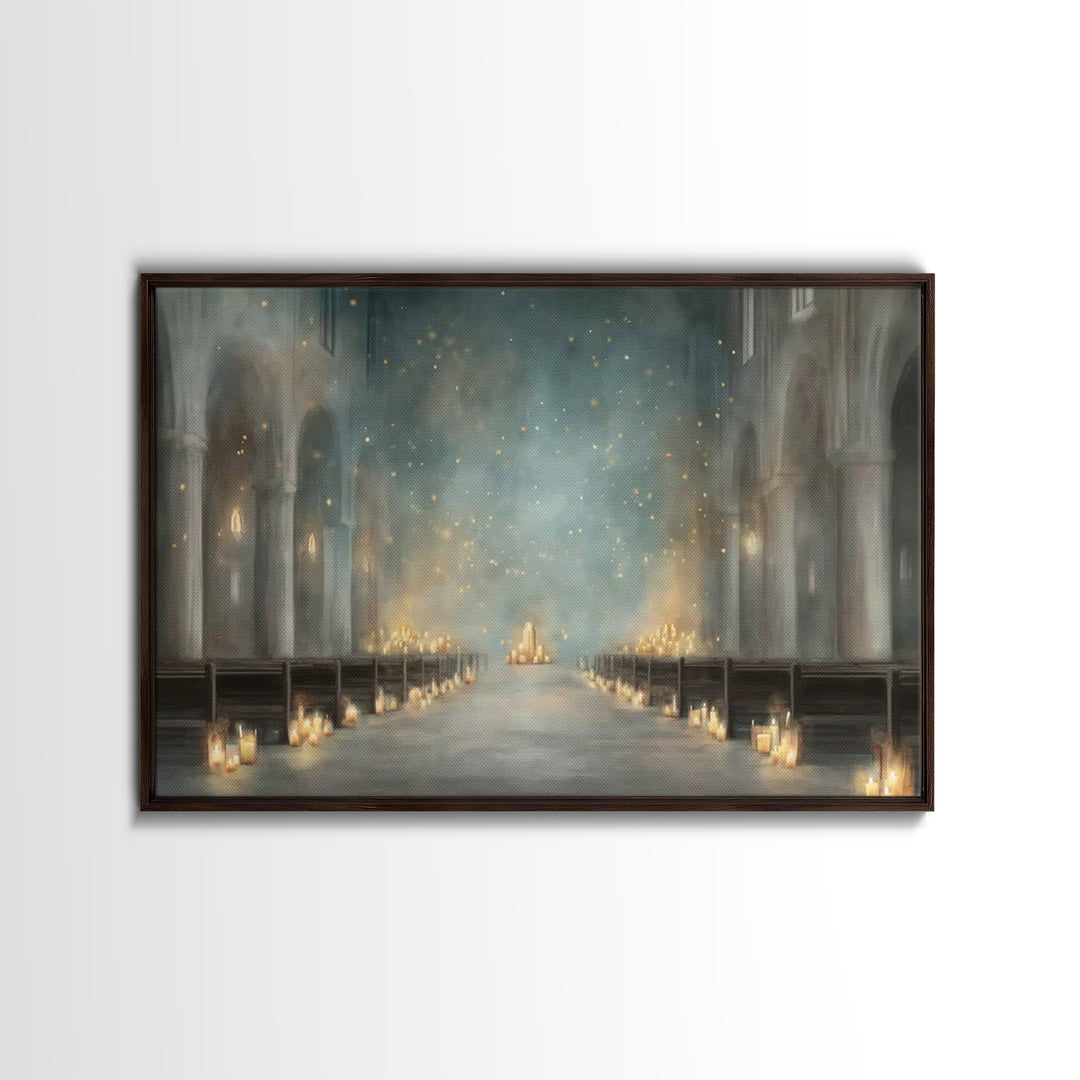 Candlelit Sanctuary Peace – Framed Canvas Print – Christian Wall Art – Christian Art Canvas – Moody Christian Art – Christian Decoration –