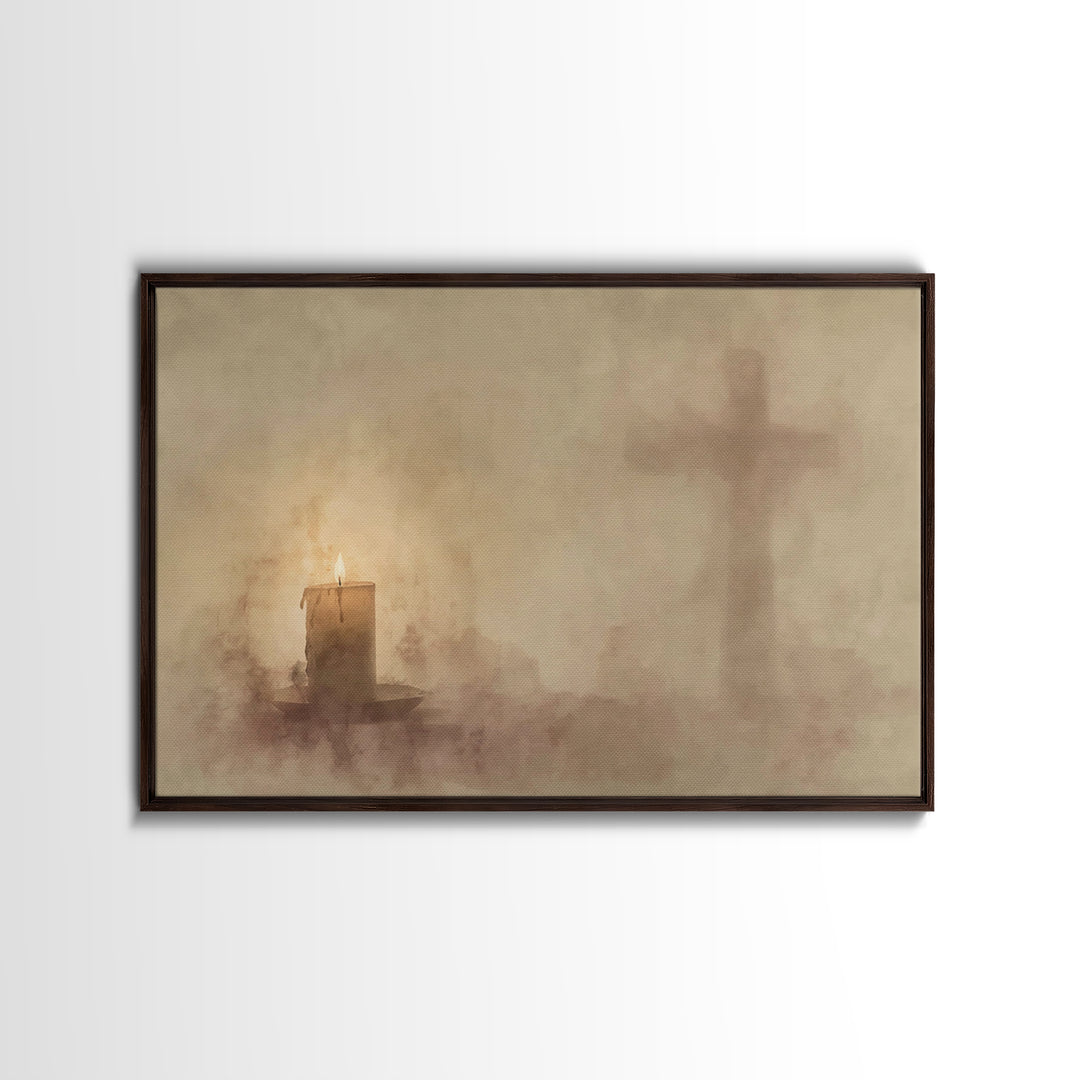 Quiet Devotion – Framed Canvas Print – Christian Art – Christian Wall Art – Moody Christian Art – Christian Art Canvas