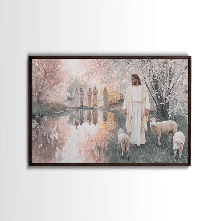 Blossoms Of Mercy – Framed Canvas Print – Jesus Painting – Christian Wall Art – Christian Art Canvas – Modern Christian Art – Christian Gif