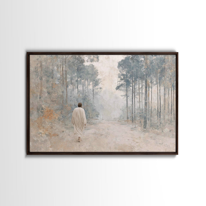 Path Of Peace, Framed Canvas Print, Christian Wall Art, Subtle Christian Art, Christian Art Canvas, Christian Art Work, Jesus Painting