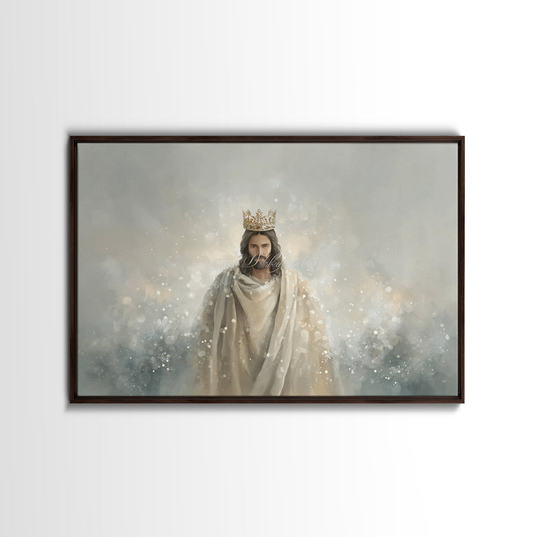King Of All, Framed Canvas Print, Christian Wall Art, Christian Art Canvas, Christian Painting, Christian Art Gift, Large Jesus Painting