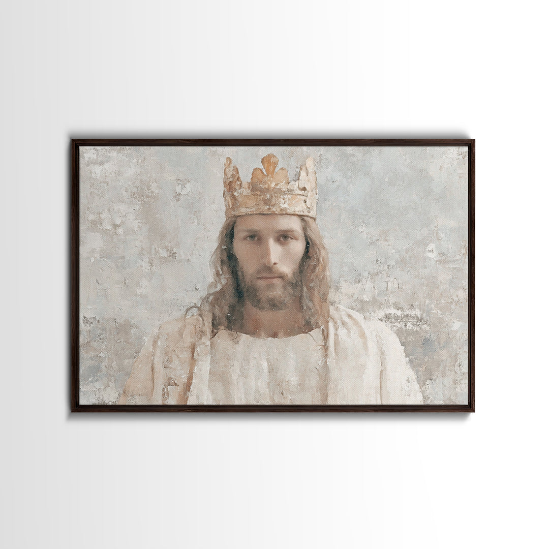 Eternal King – Framed Canvas Print – Christian Wall Art – Vintage Christian Art – Christian Art Canvas – Jesus Painting – Christian Gift Id