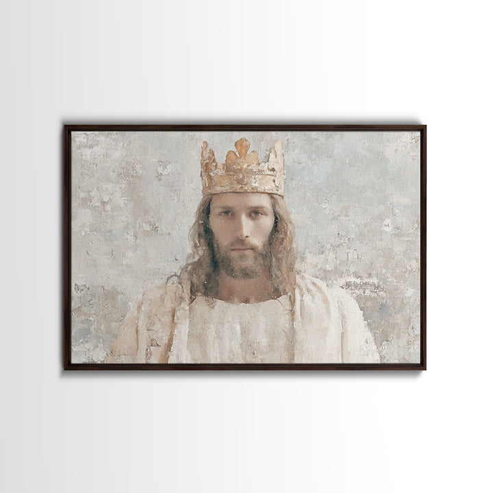 Eternal King – Framed Canvas Print – Christian Wall Art – Vintage Christian Art – Christian Art Canvas – Jesus Painting – Christian Gift Id