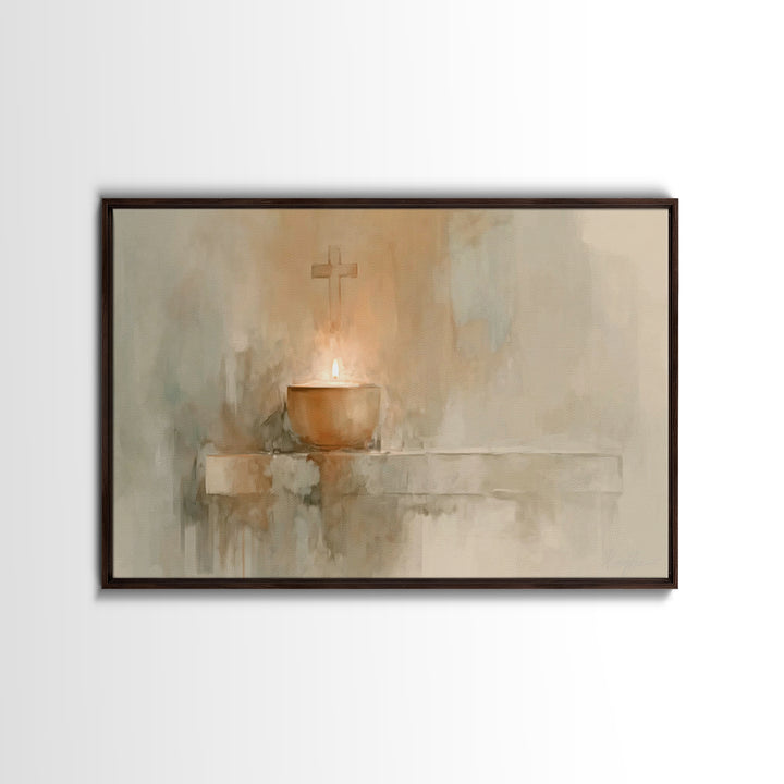 Sanctuary Glow – Framed Canvas Print – Christian Art Canvas – Christian Wall Art – Subtle Christian Art – Christian Art