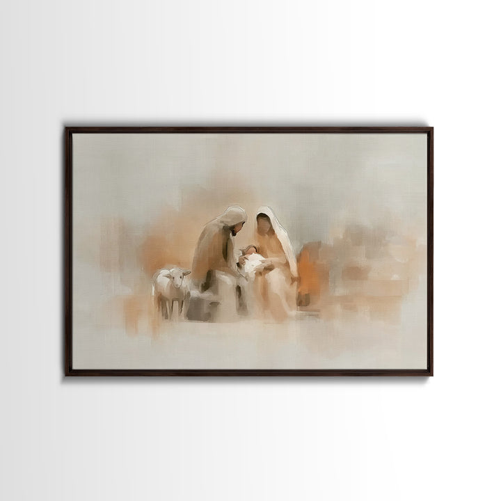 Quiet Bethlehem Light | Framed Canvas Print | Jesus Painting | Christian Christmas Art | Christian Wall Art | Christian Art Canvas | Christ