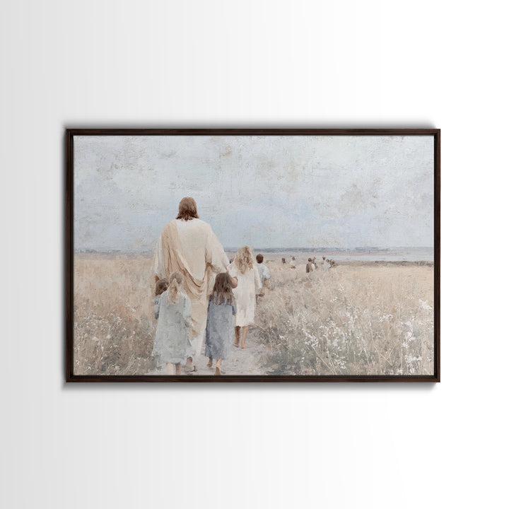 Fields Of Hope – Framed Canvas Print – Christian Art Canvas – Large Jesus Painting – Christian Wall Art – Christian Gift – Vintage Christia