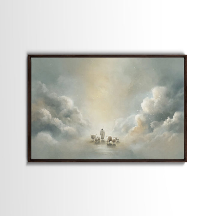 Cloudborne Peace – Framed Canvas Print – Minimalist Christian Art – Christian Art Canvas – Christian Wall Art – Subtle Christian Art – Chri