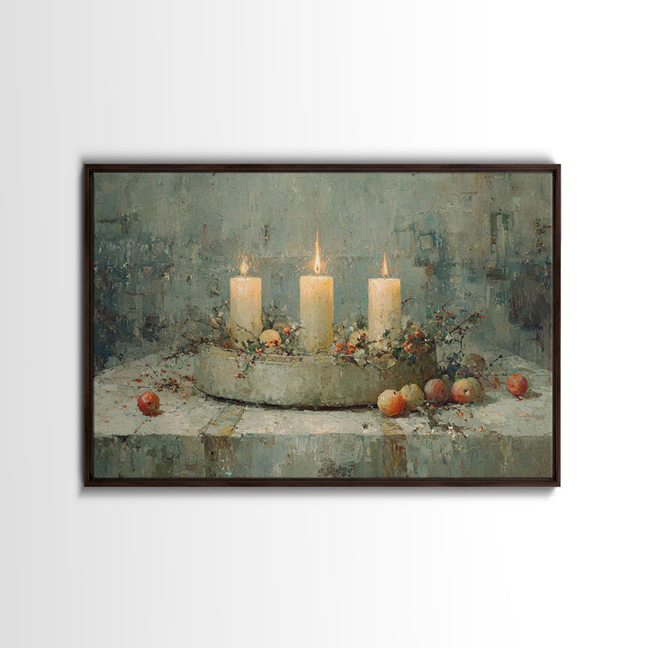 Blessed Advent, Framed Canvas Print, Christian Art Canvas, Christmas Wall Art, Christian Christmas Art, Christian Art