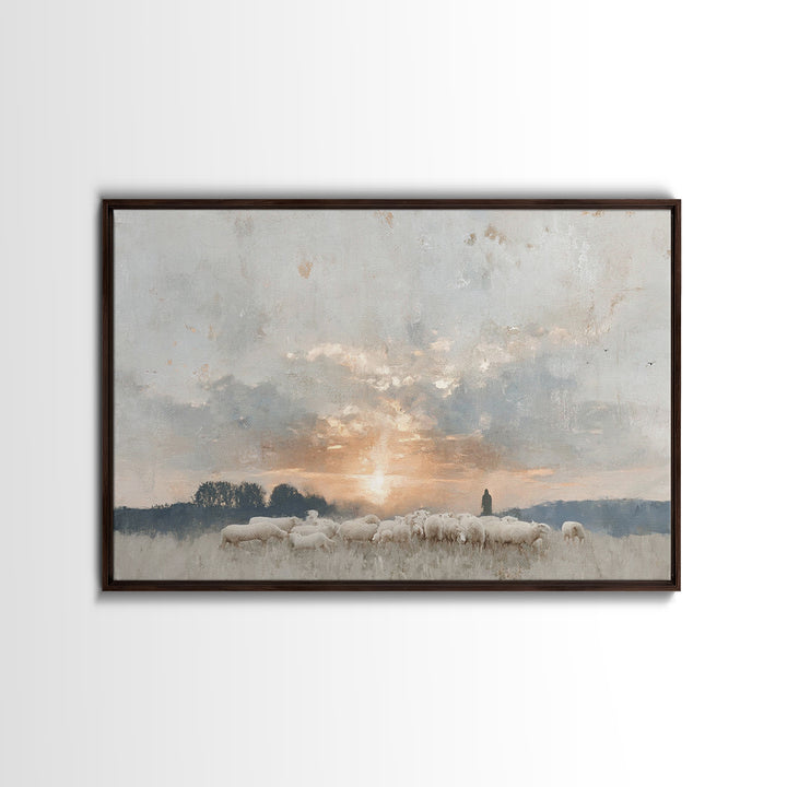 Dawn Of Stillness – Framed Canvas Print – Christian Wall Art – Christian Art Canvas – Jesus Painting – Christian Gift Ideas – Subtle Christ