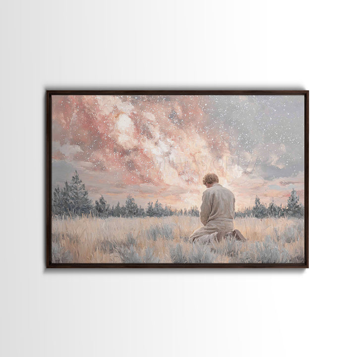 Heavens In Quiet – Framed Canvas Print – Christian Wall Art – Christian Art Canvas – Modern Christian Art – Christian Gift – Jesus Painting