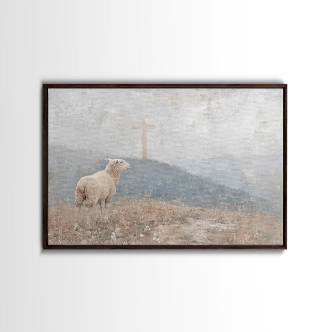 Sacred River Rest, Framed Canvas Print, Christian Art Canvas, Christian Wall Art, Christian Christmas Art, Unique Christian Art, Jesus Pain