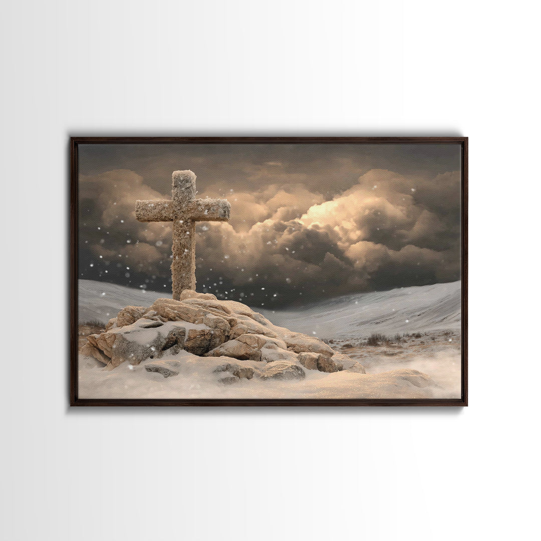 Dawn Of Redemption | Framed Canvas Print | Christian Christmas Art | Christian Art Canvas | Christian Wall Art | Moody Christian Art | Chri
