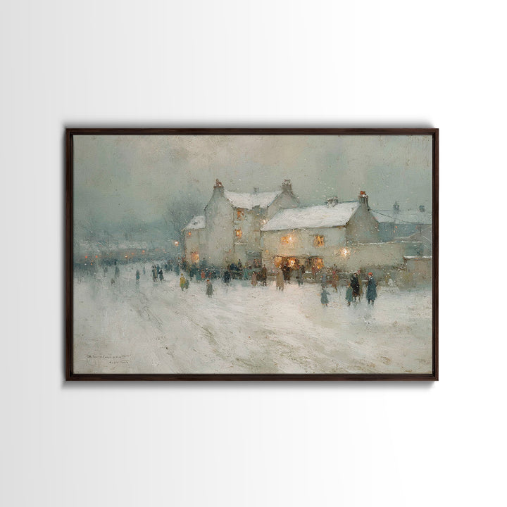 Old World Christmas, Framed Canvas Print, Christmas Art Prints, Christmas Wall Art, Christian Christmas Art, Framed Christmas Art, Christia