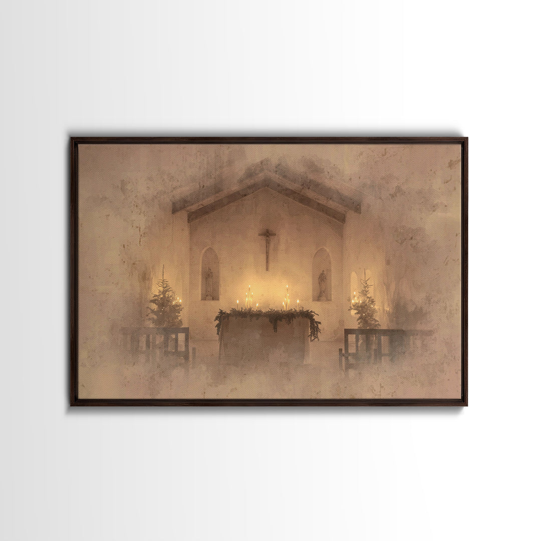 Sanctuary Peace | Framed Canvas Print | Christian Art | Christmas Art Framed | Christian Wall Art | Minimalist Christian Art | Christian De
