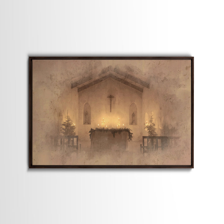 Sanctuary Peace | Framed Canvas Print | Christian Art | Christmas Art Framed | Christian Wall Art | Minimalist Christian Art | Christian De