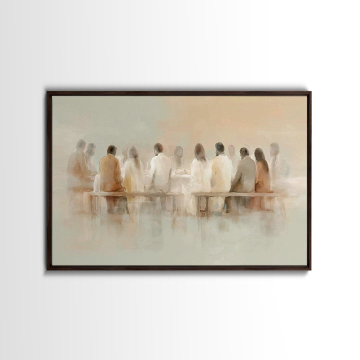 Holy Evening Communion, Framed Canvas Print, Christian Wall Art, Christian Art Canvas, Subtle Christian Art, Jesus Painting, Christian Chri